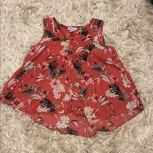 Style & Co. Red Floral Sleeveless Top